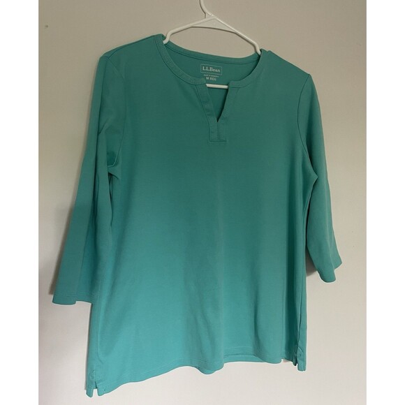 L.Lbean Three-Quarter Sleeve Tunic Top 100 Cotton Women’s Medium Size - Picture 2 of 9